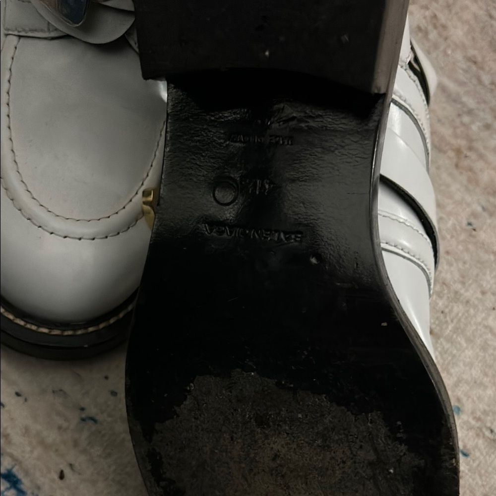 Balenciaga White Combat Boots with Gold Accents - Picture 5 of 11